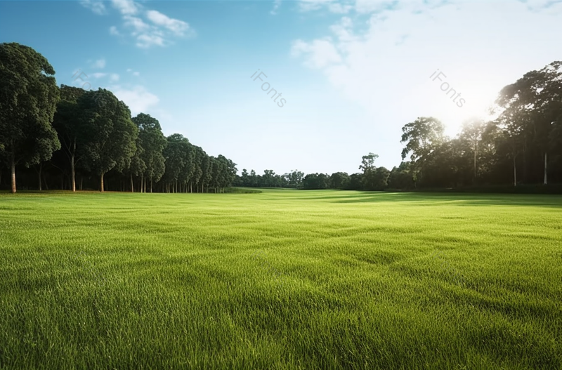 茂盛小草春天蓝天白云宽阔的绿色草坪摄影背景,高清,摄影图,摄影图片,图片大全,摄影图免费下载